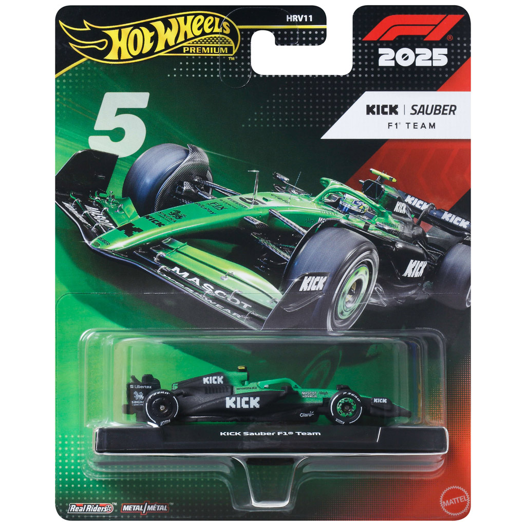 imagen de Hot Wheels Premium: KICK Sauber F1 Team #5 coche de Fórmula 1 1/64 - Mattel 1