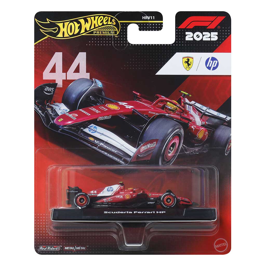 imagen de Hot Wheels Premium: Lewis Hamilton Ferrari #44 Fórmula 1 cochecito 1/64 - Mattel 1