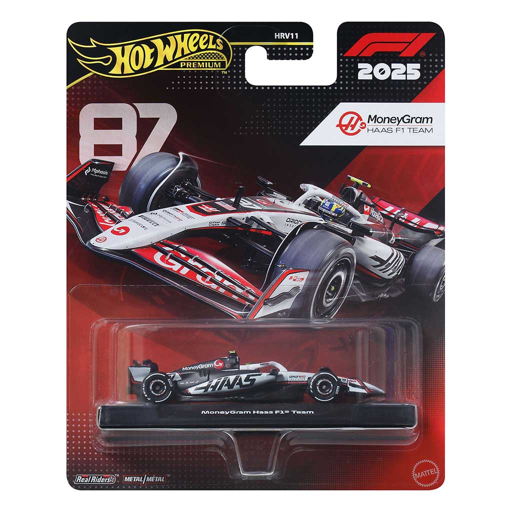 imagen de Hot Wheels Premium: Oliver Bearman Haas #87 Fórmula 1 cochecito 1/64 - Mattel 1
