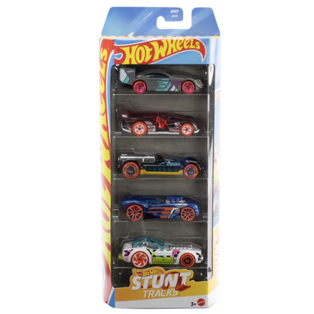 imagen de Hot Wheels: Set de 5 coches pequeños de Stunt Tracks - Mattel 1