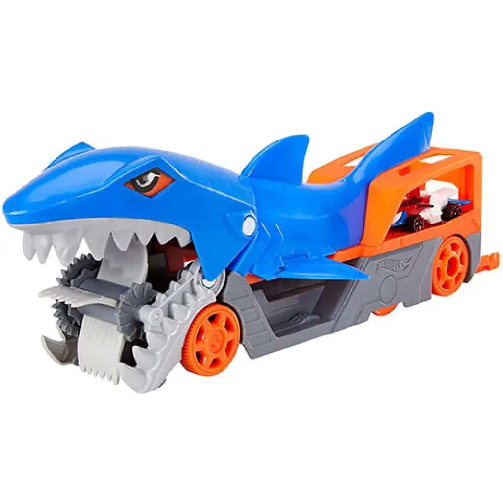 imagen de Hot Wheels: Set de juego de tiburón tragón con cochecito - Mattel 2