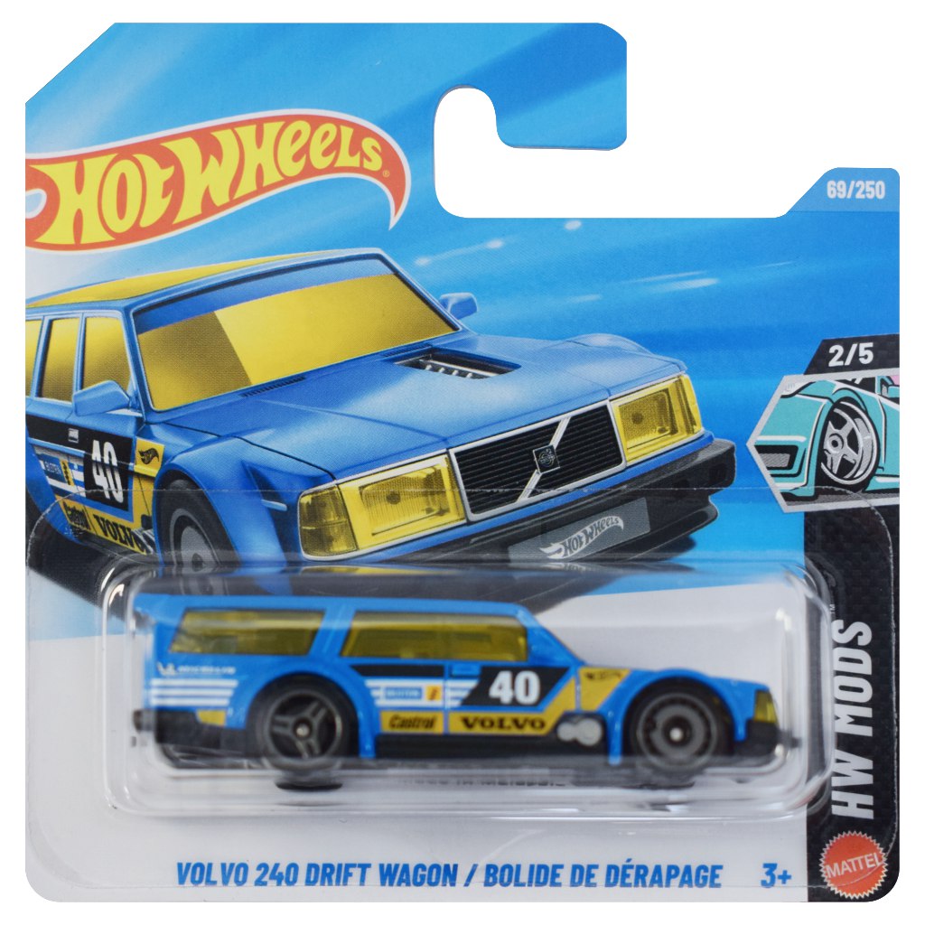 imagen de Hot Wheels: Volvo 240 Drift Wagon / Coche de Derrape azul 1/64 - Mattel 1