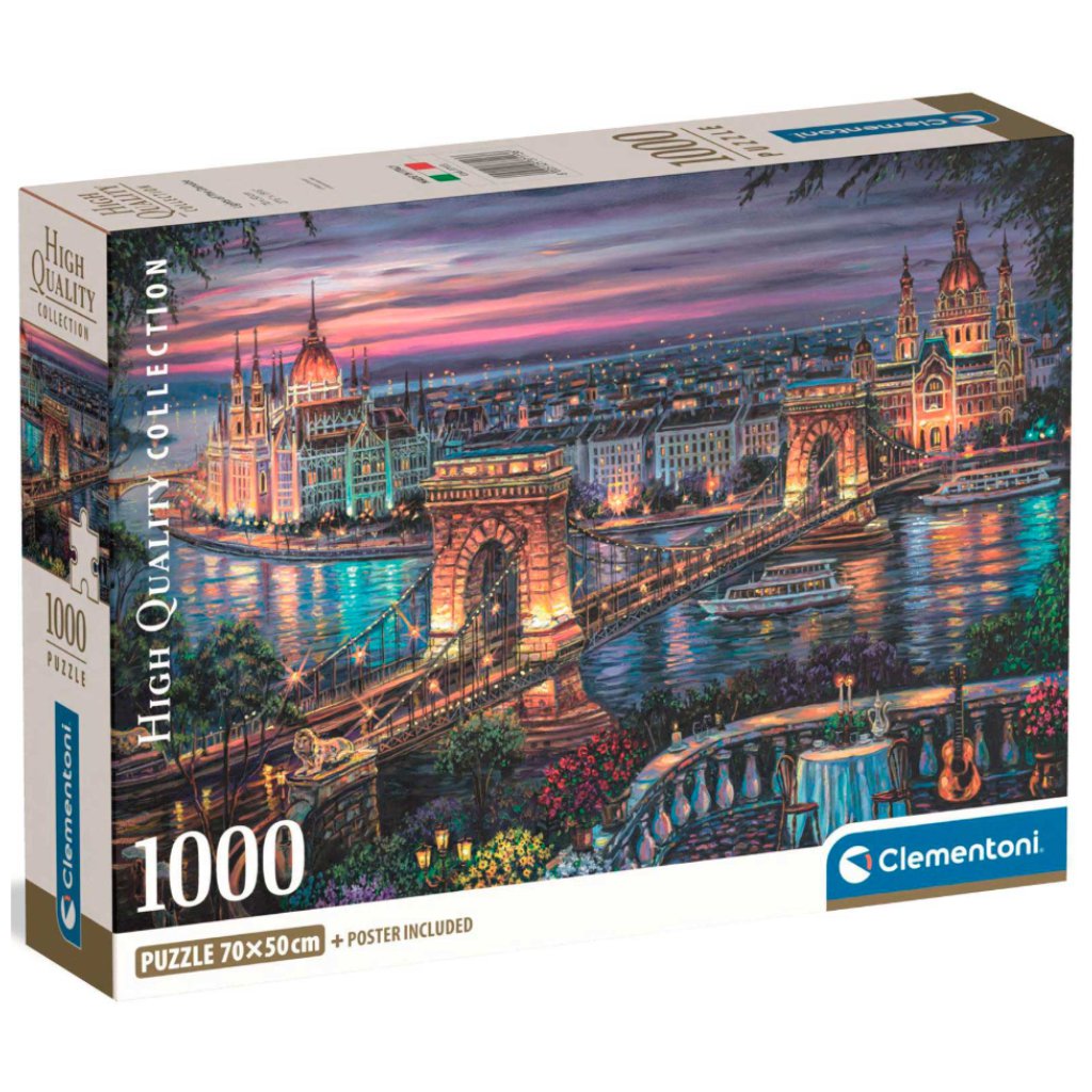 imagen de HQC El brillo del Danubio puzzle de 1000 piezas - Clementoni 1