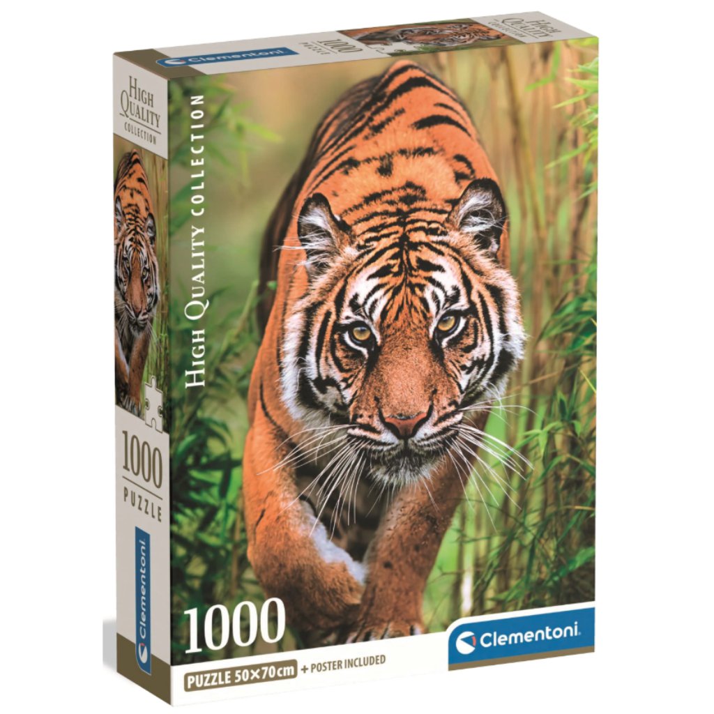 imagen de HQC Puzzle del tigre atacante de 1000 piezas - Clementoni 1