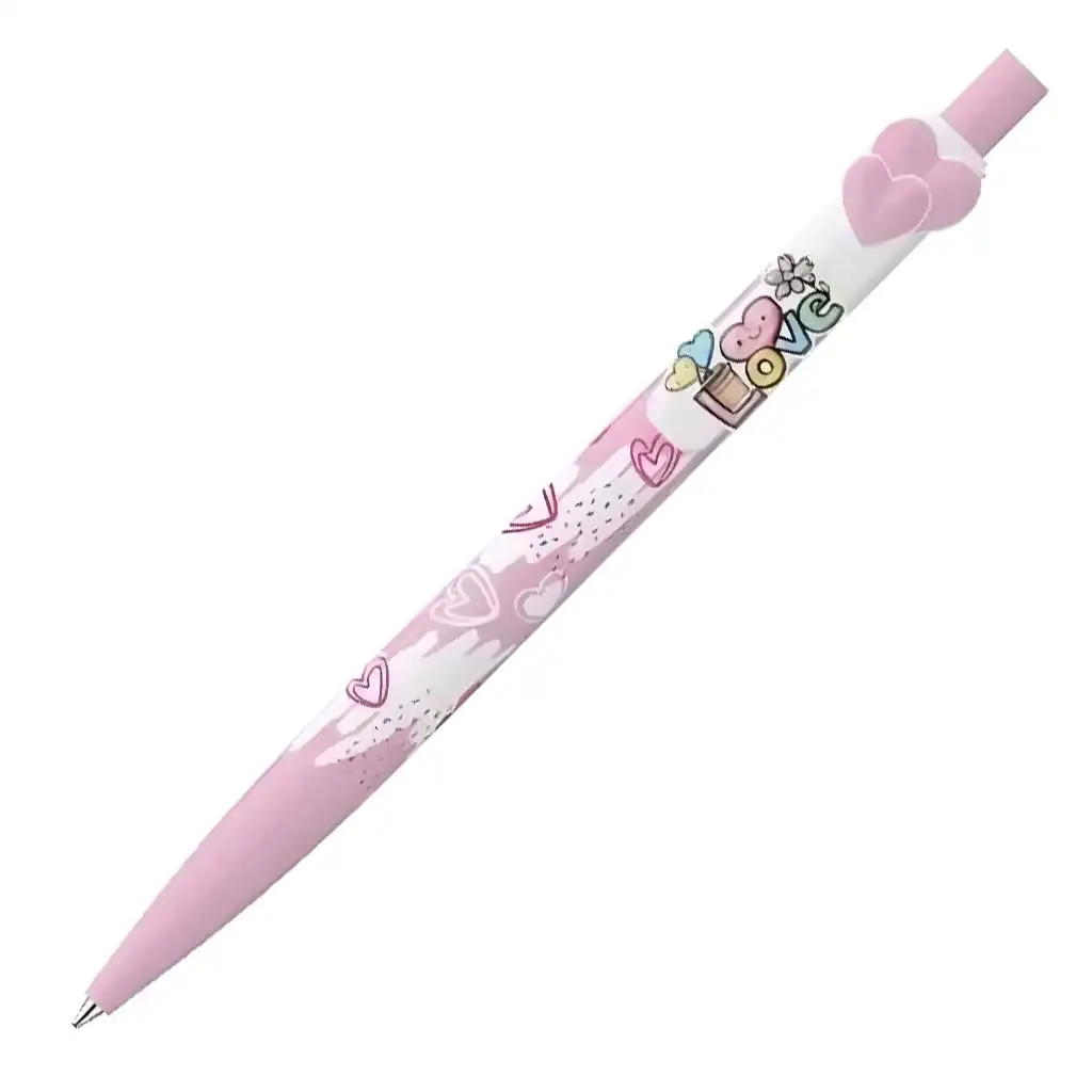 imagen de ICO: Bolígrafo rosa con corazones Love 1