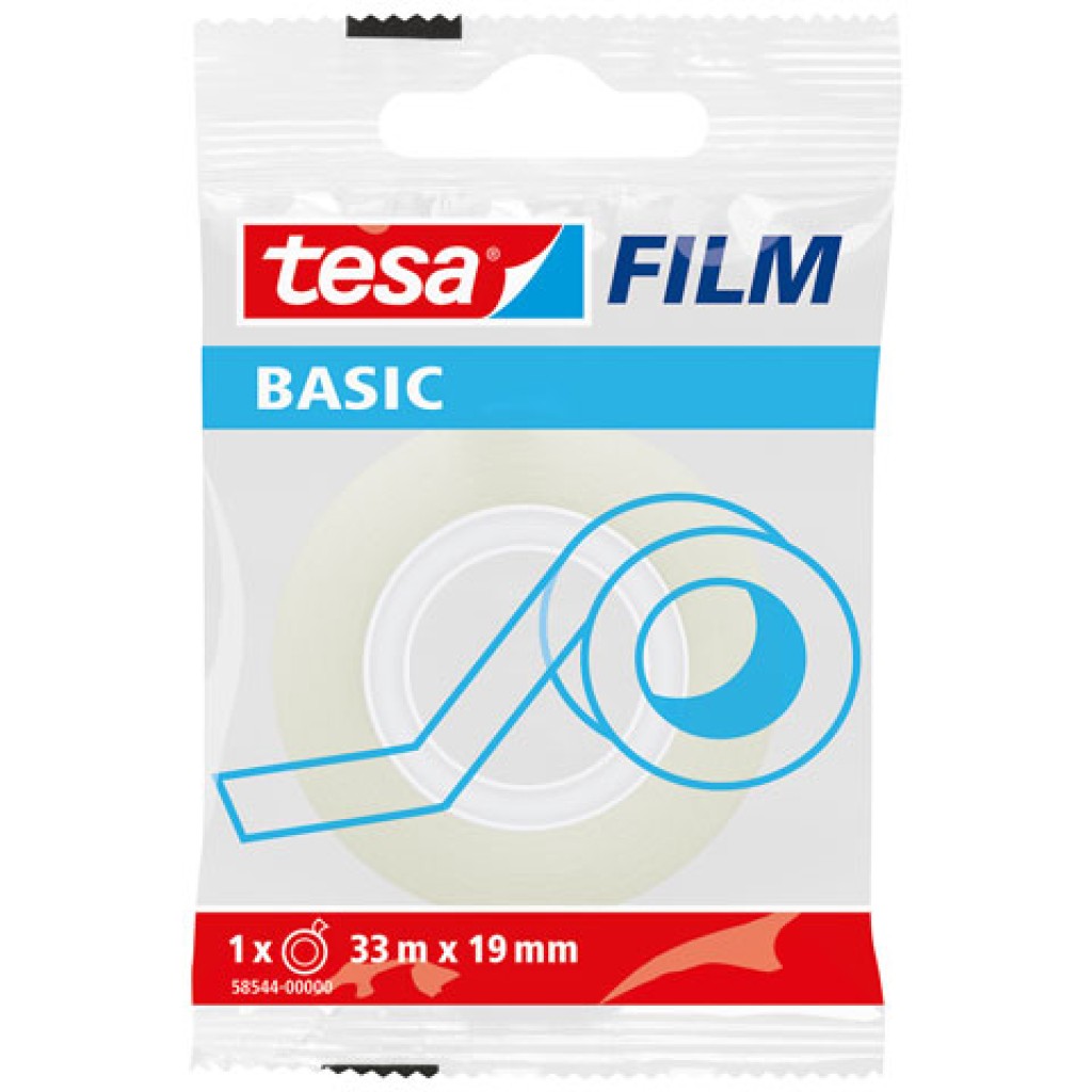 imagen de Ico: Cinta adhesiva transparente Tesa Basic 33 m x 19 mm 1