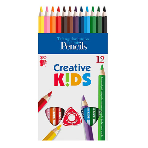 imagen de ICO: Creative Kids lápiz jumbo triangular de colores 12 unidades 1