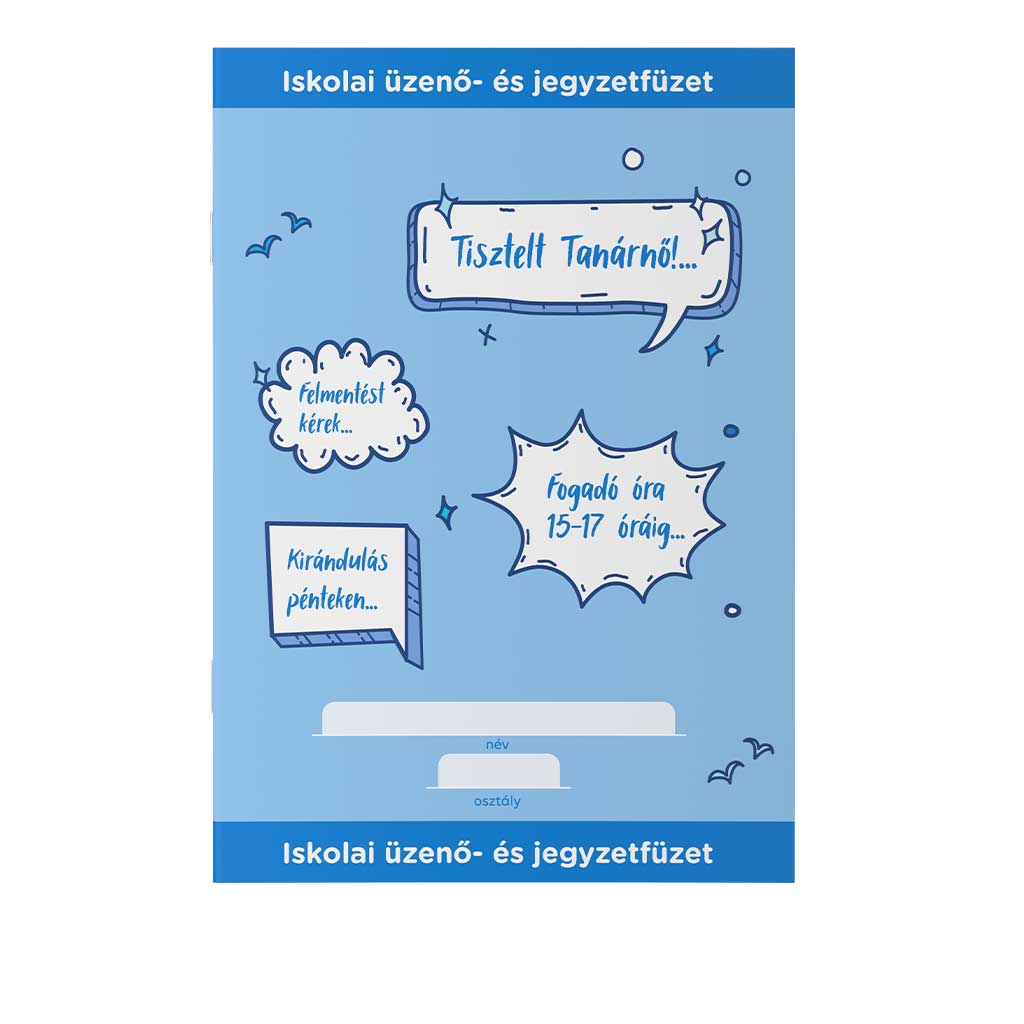 imagen de ICO: Cuaderno de mensajes y notas escolar en color azul A/5 de 32 páginas 1