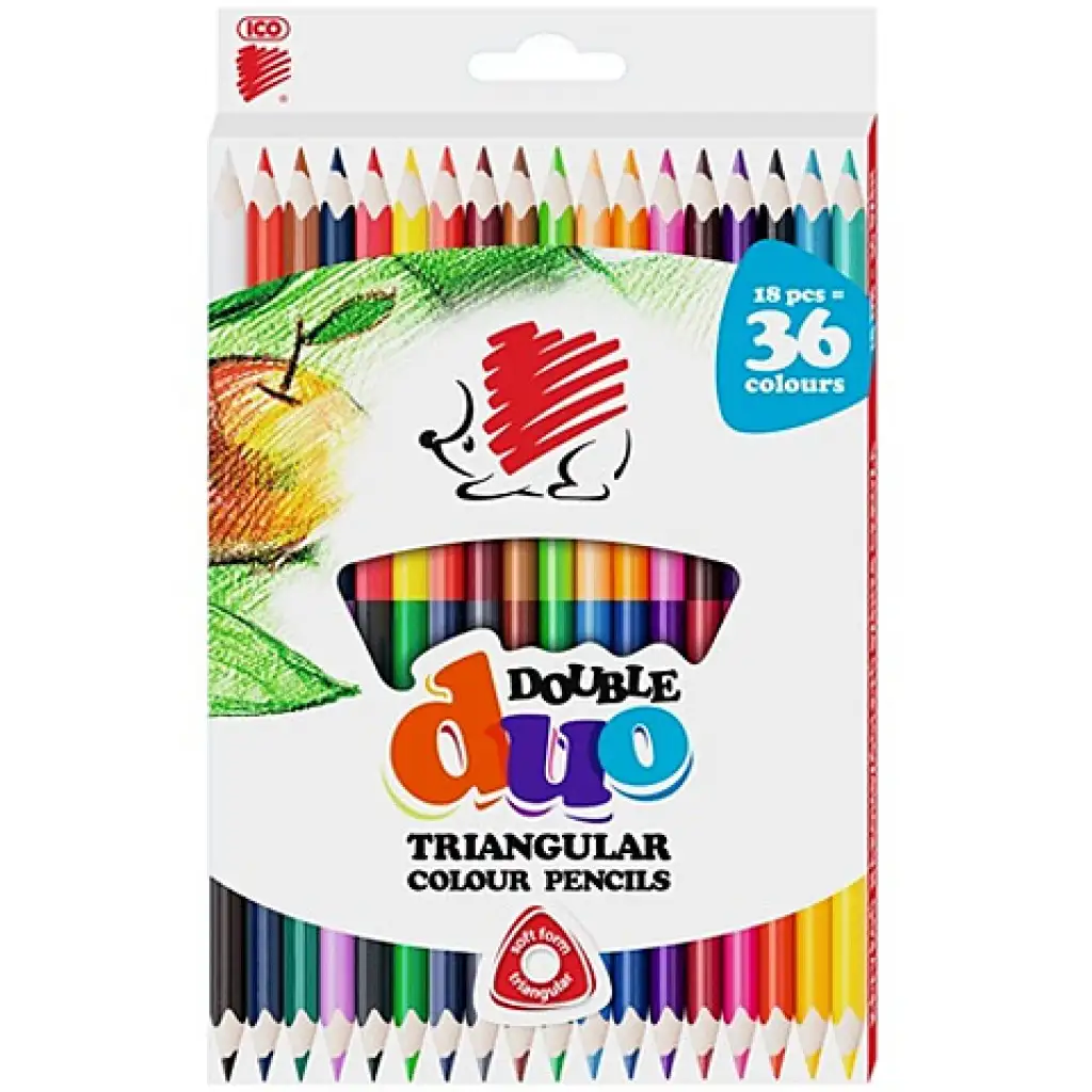 imagen de ICO: Erizo Set de lápices de colores de doble punta 18 piezas 1