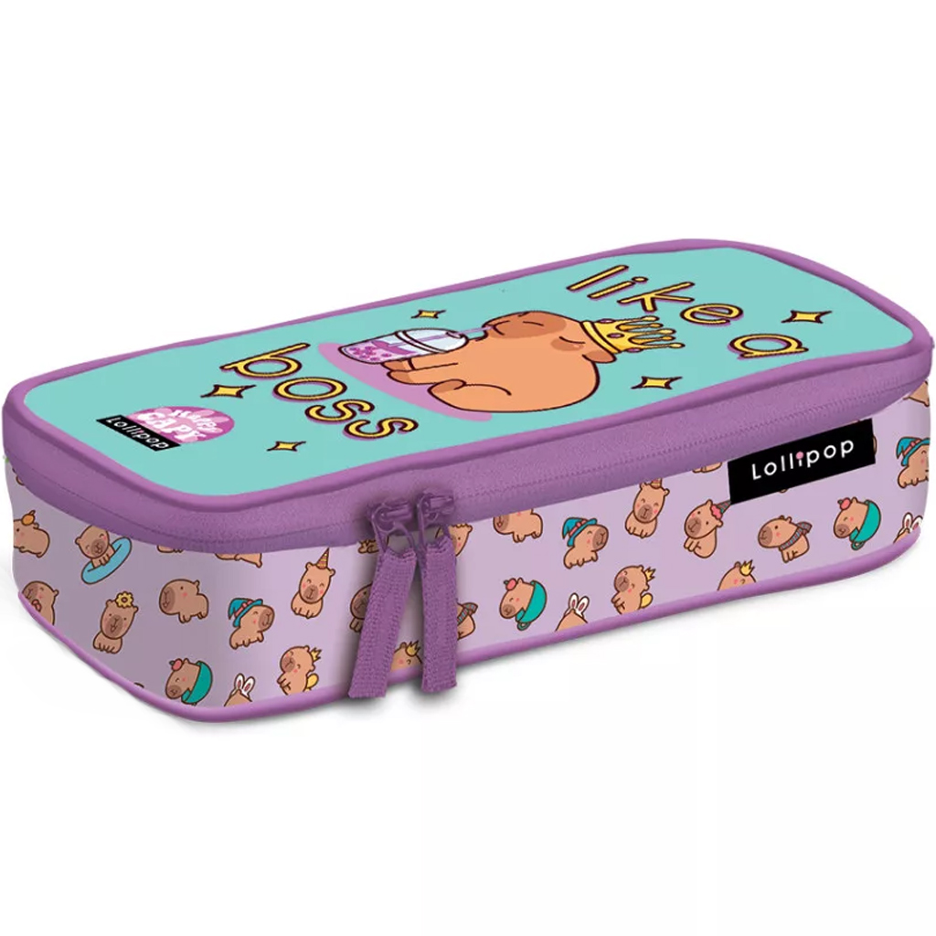 imagen de ICO: Estuche ovalado Lizzy Lollipop Capybara con diseño 21,5x10,5x5,5 cm 1