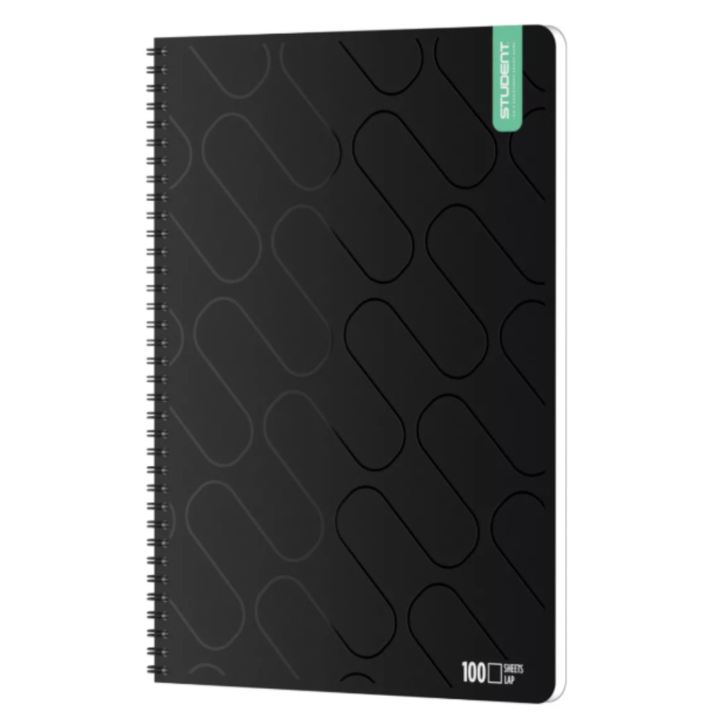 imagen de ICO: Estudiante Premium Negro Cuaderno Espiral A/4 Liso 100 Hojas 1