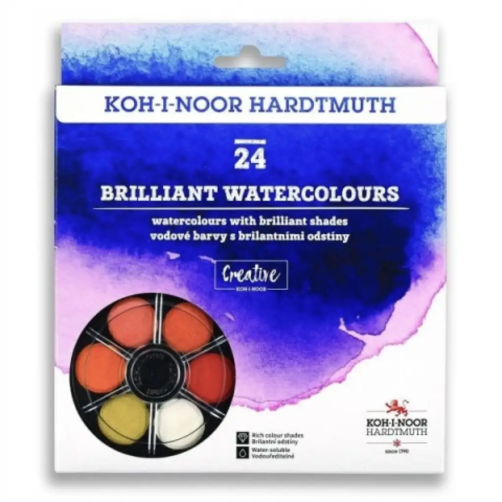 imagen de ICO: KOH-I-NOOR set de acuarelas de 24 colores brillantes 1