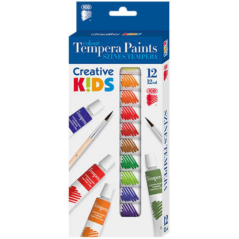 imagen de ICO: Niños creativos tempera 12 unidades, tubos de 12 ml 1