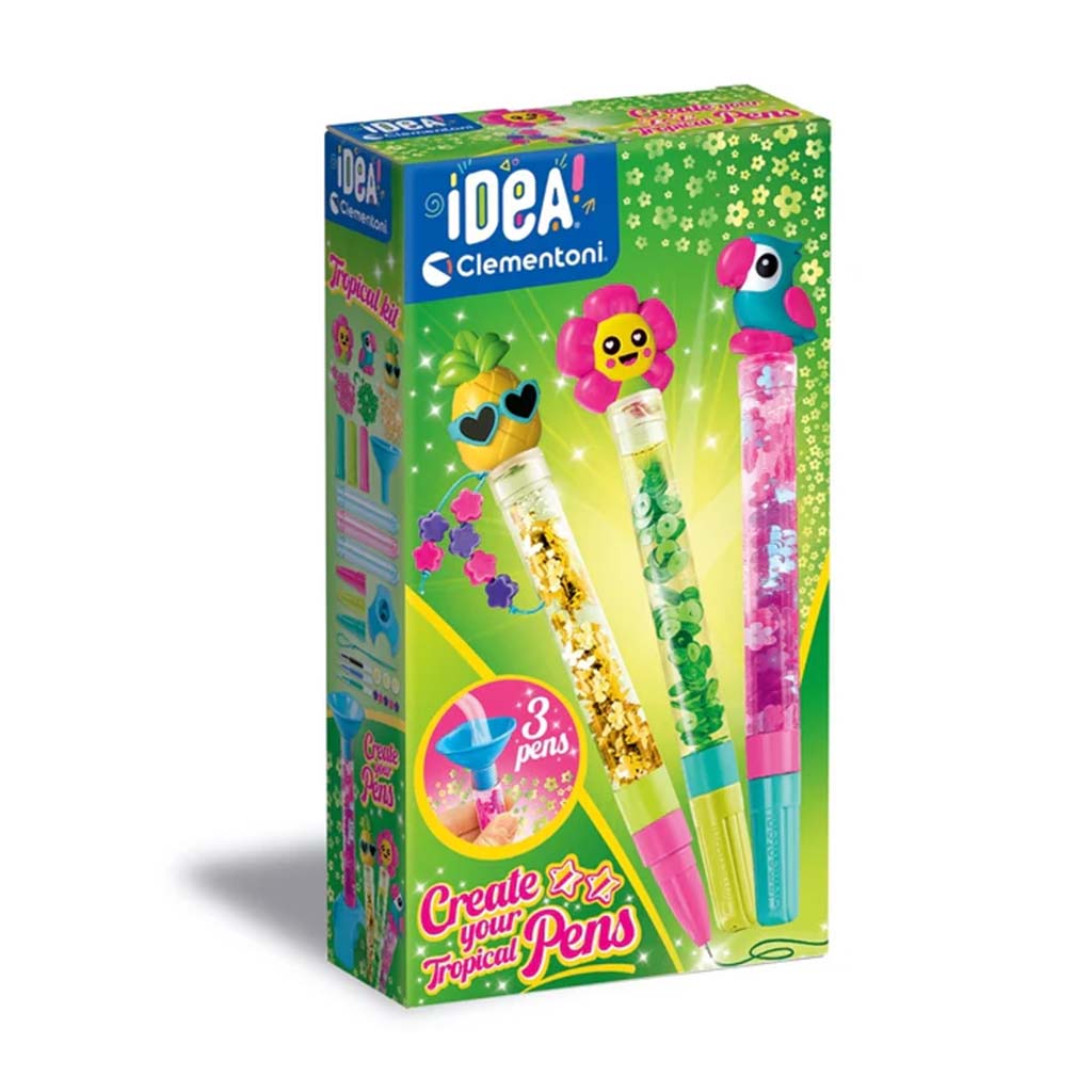 imagen de ¡Idea! Mini set de creación de bolígrafos tropicales - Clementoni 1