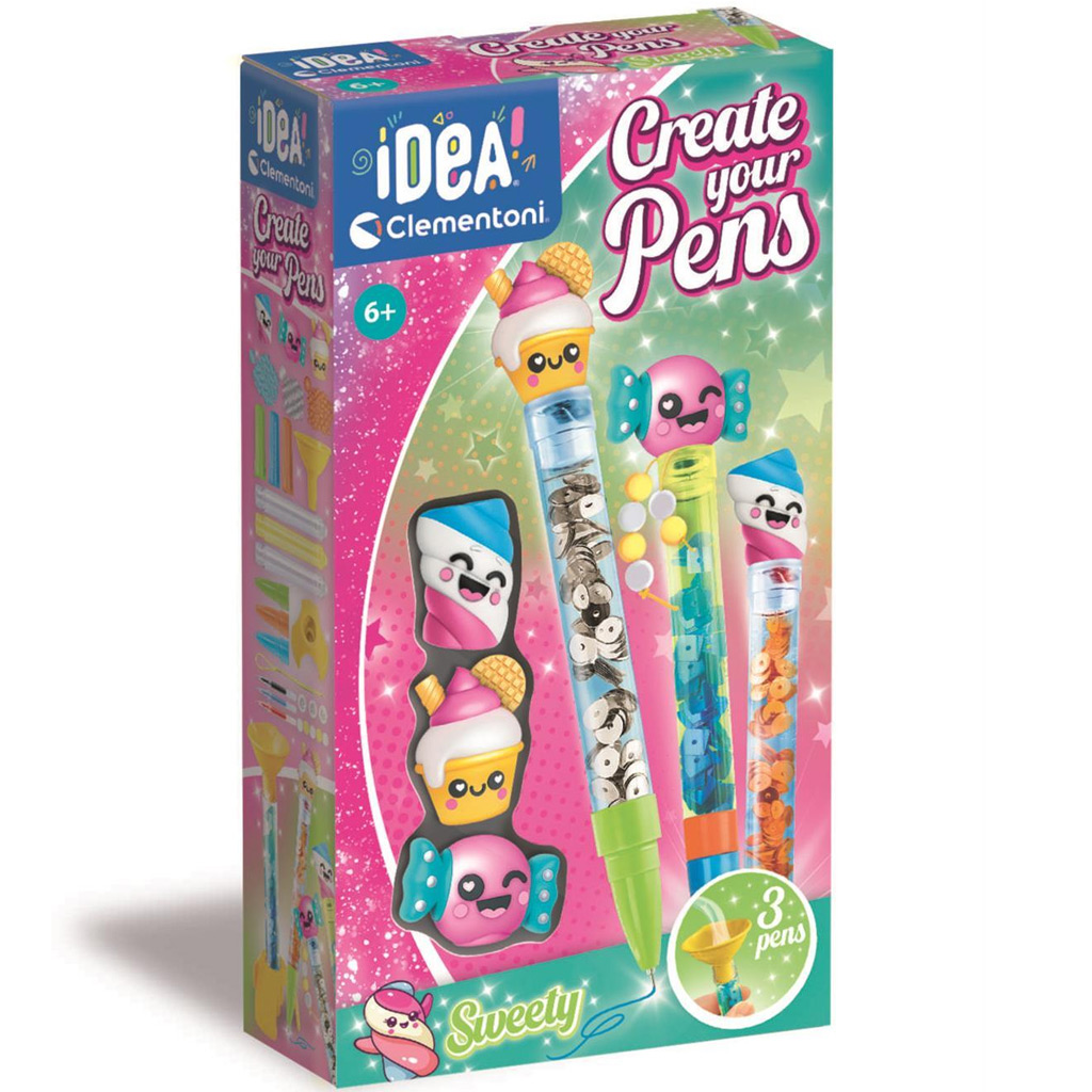 imagen de ¡Idea! Set creativo de fabricación de bolígrafos con diseño de dulces - Clementoni 1