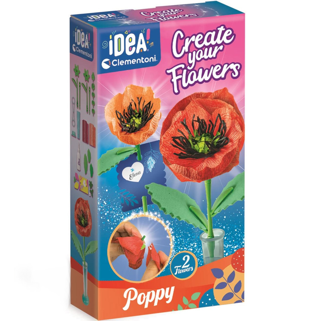 imagen de ¡Idea! Set mini de creación de flores Amapola - Clementoni 1