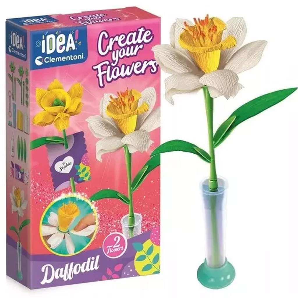 imagen de ¡Idea! Set mini de creación de flores Narciso - Clementoni 1