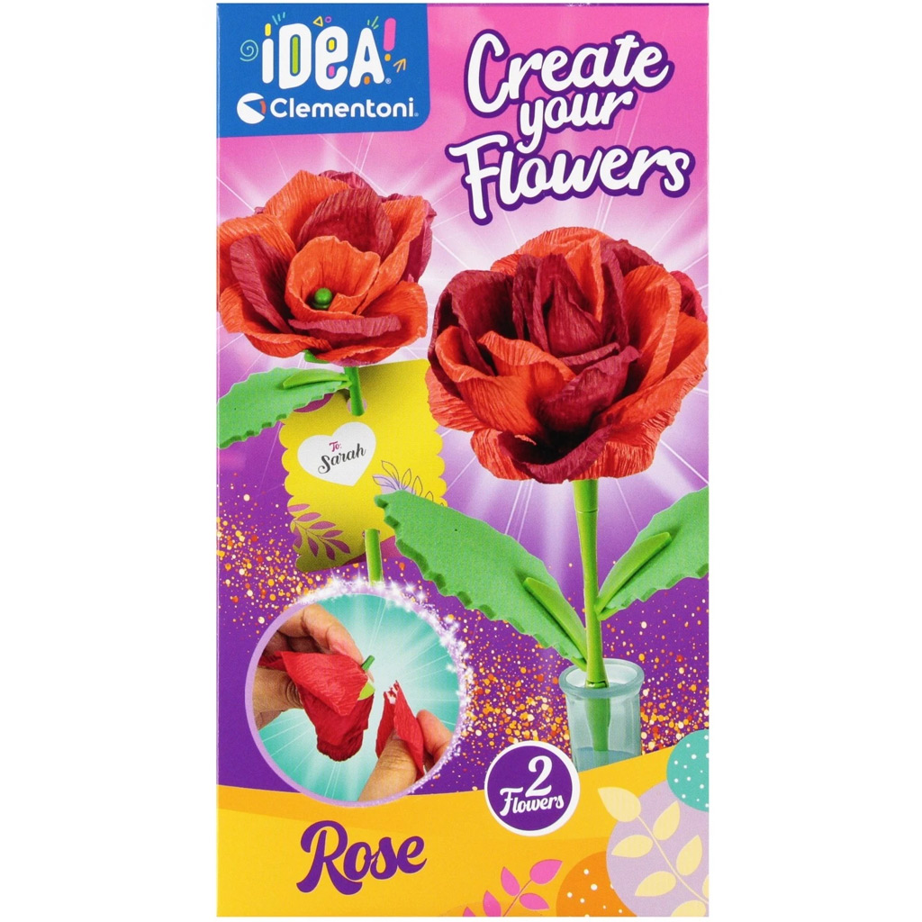 imagen de ¡Idea! Set mini de creación de flores rosa - Clementoni 1