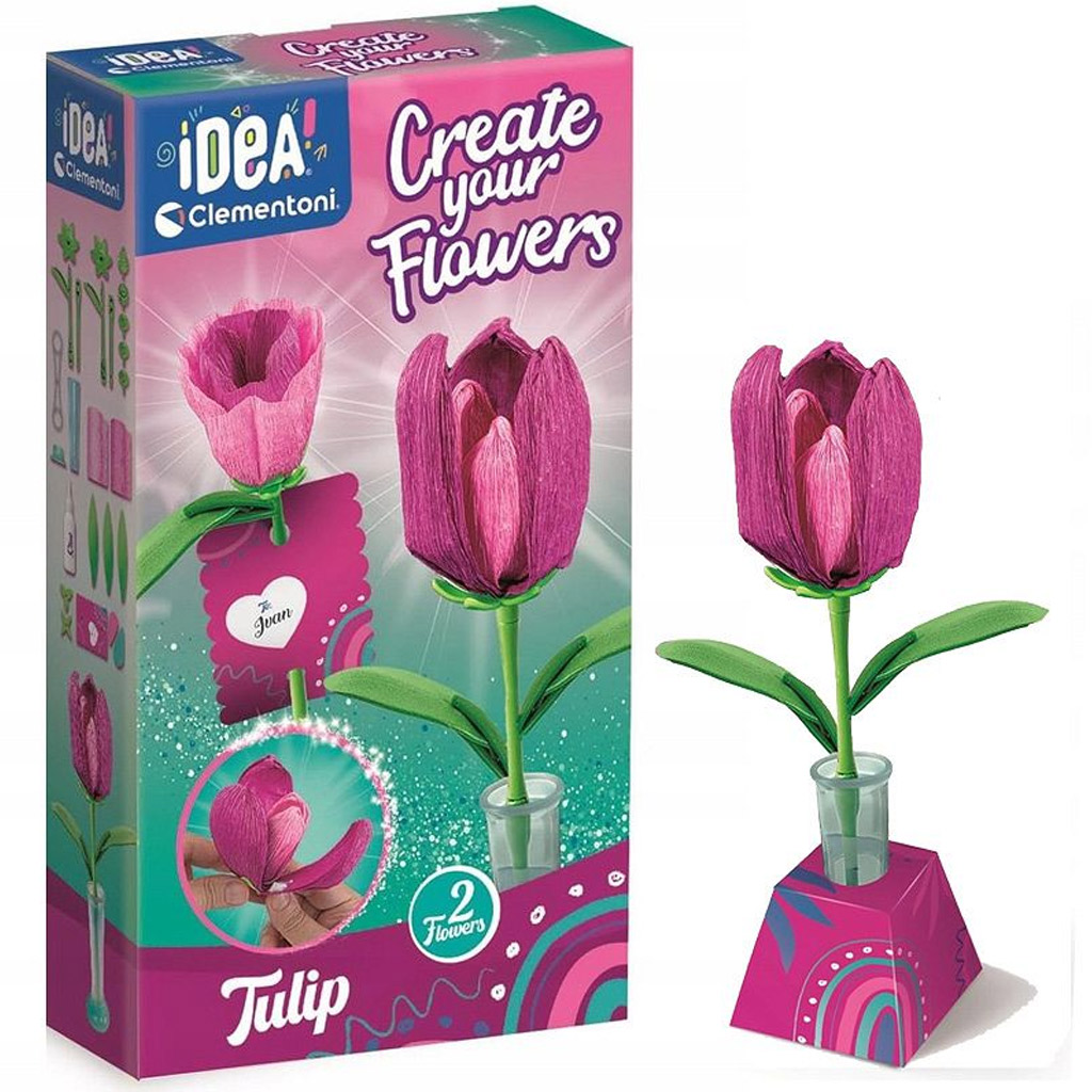 imagen de ¡Idea! Set mini de creación de flores Tulipán - Clementoni 1
