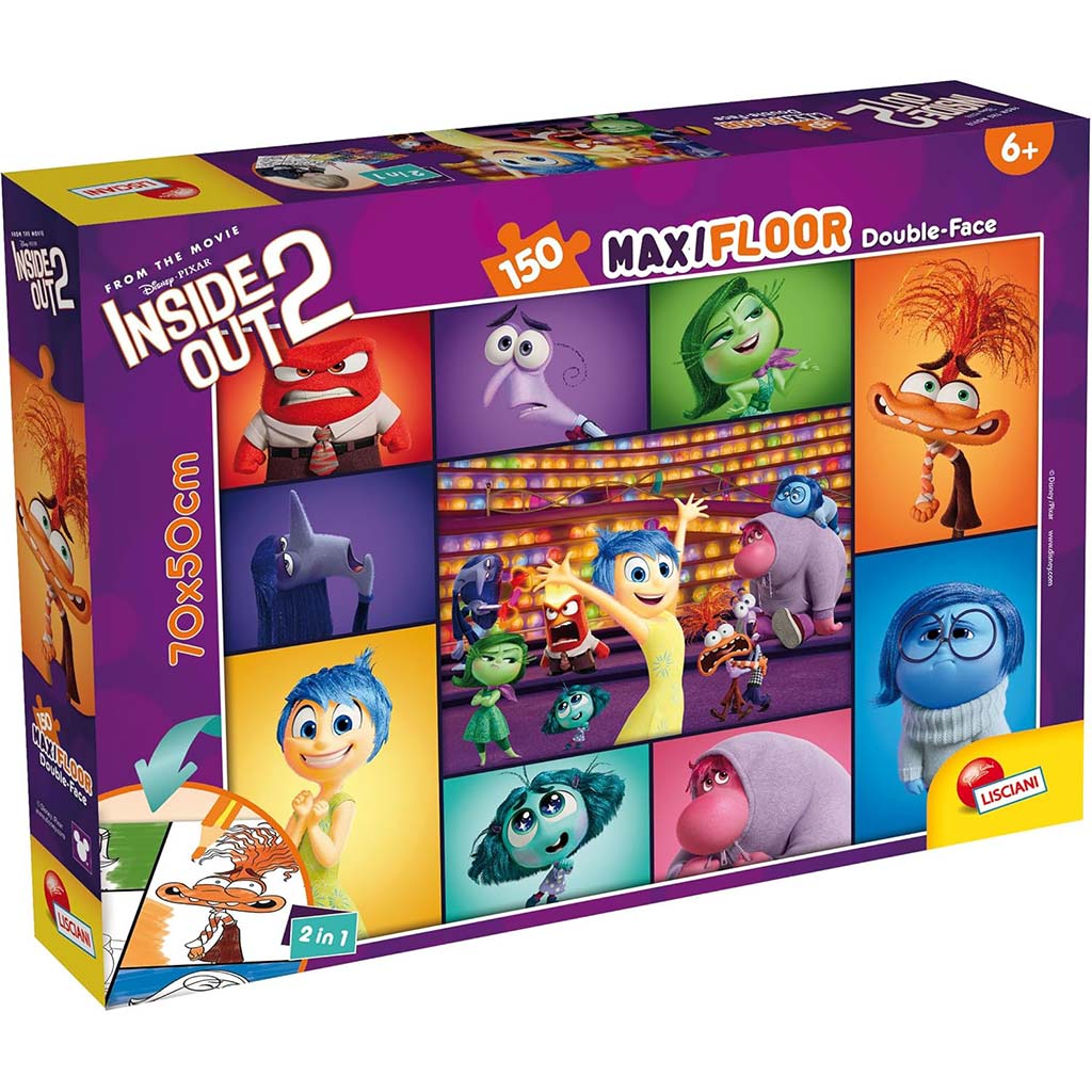 imagen de Inside Out 2 2 en 1 maxi puzzle y colorear 150 piezas 70x50cm - Lisciani 1