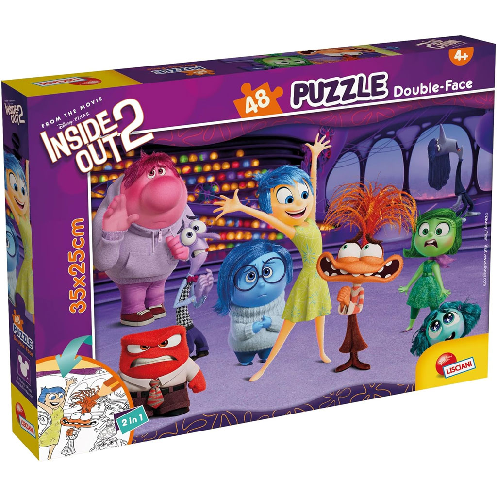 imagen de Intensamente 2 2 en 1 48 piezas puzzle y libro para colorear 35x25cm - Lisciani 1