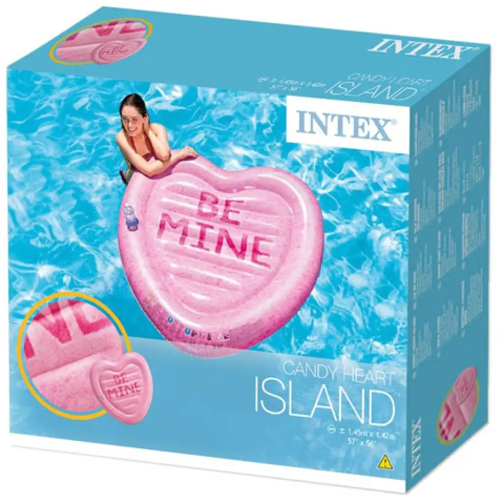 imagen de Intex: Colchón inflable en forma de corazón de caramelo 145x142cm 2