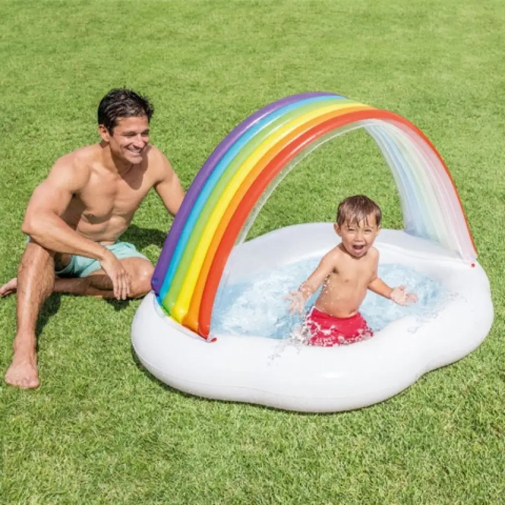 imagen de Intex: Nube de arcoíris piscina inflable para bebés 142x119x84cm 2