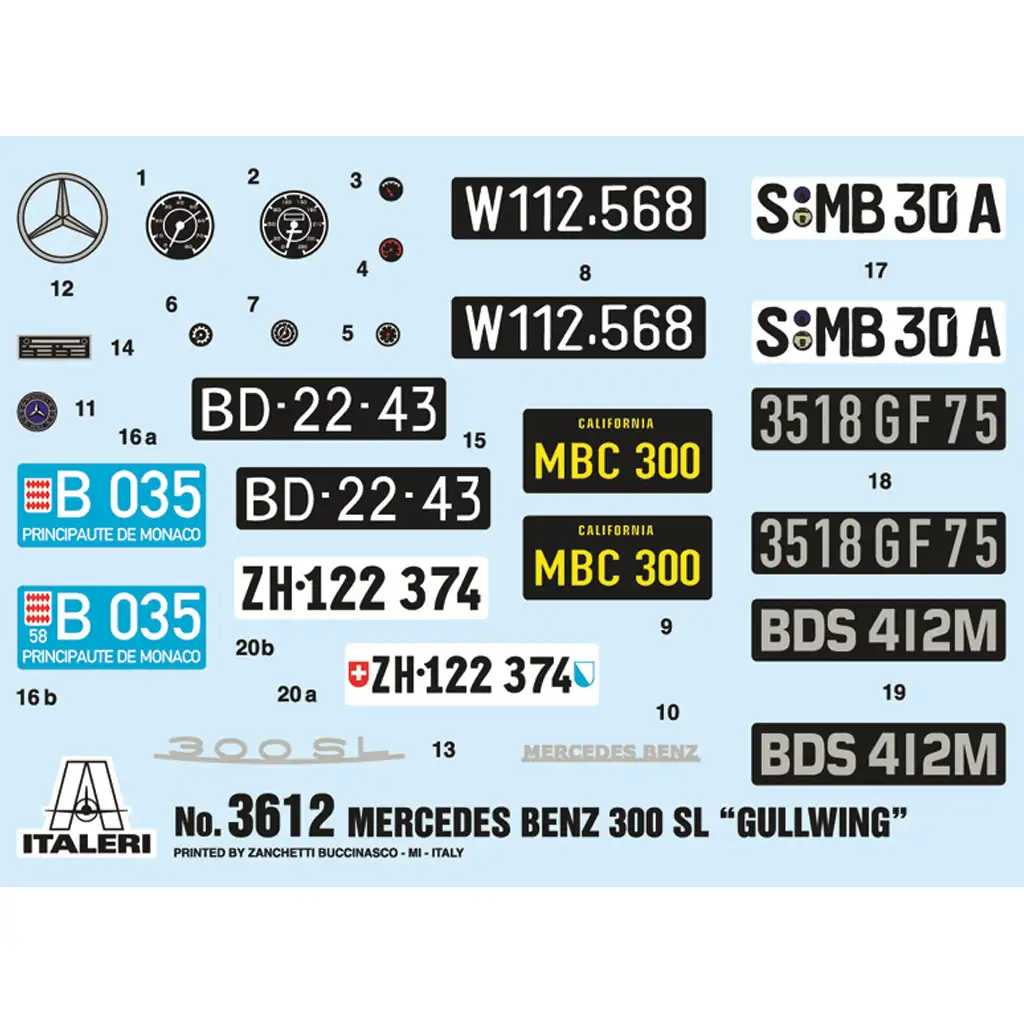 imagen de Italeri 1/16 Mercedes-Benz 300SL Gullwing modelo de coche 2