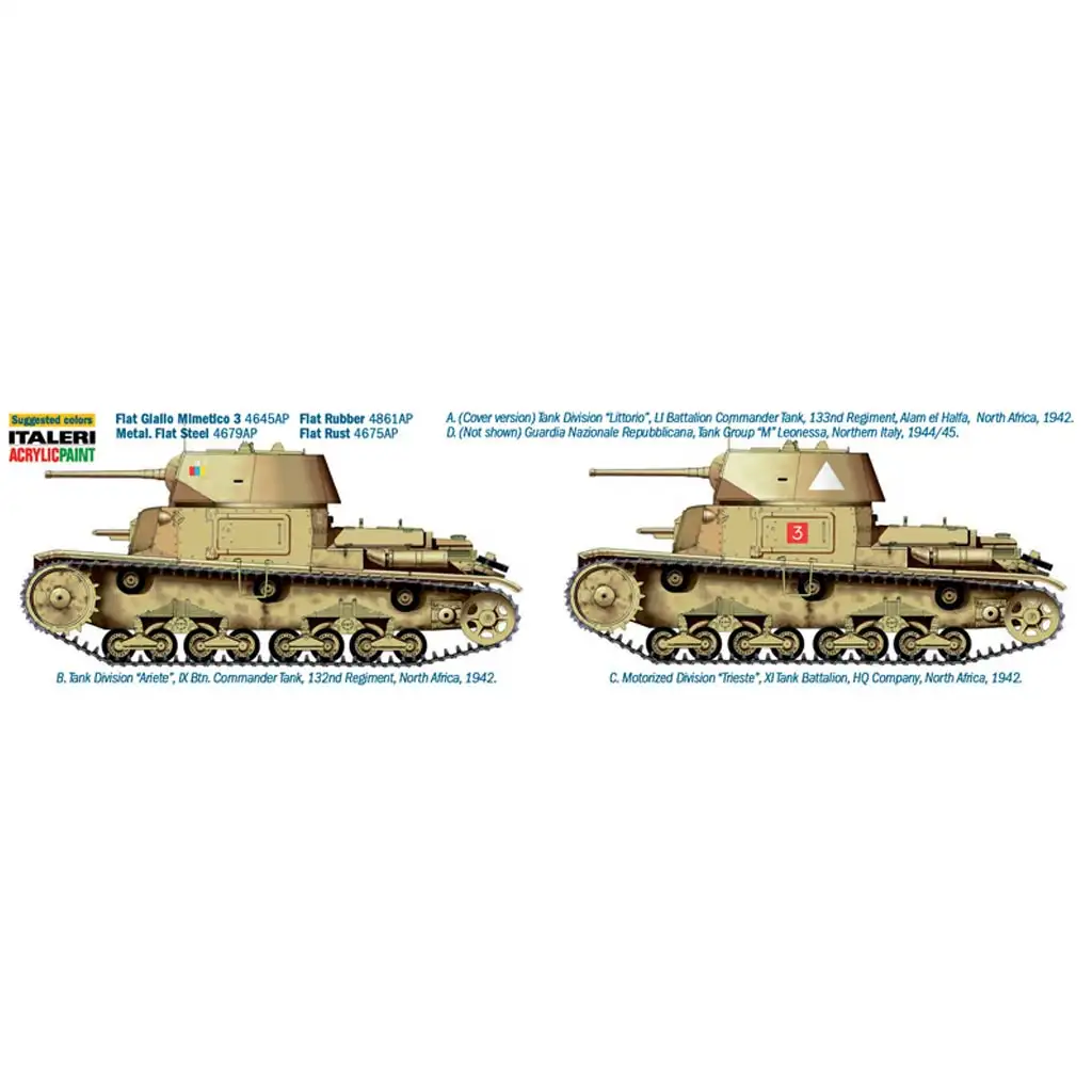imagen de Italeri 1/35 Carro Armato M14/41 I Serie tanque modelo 3