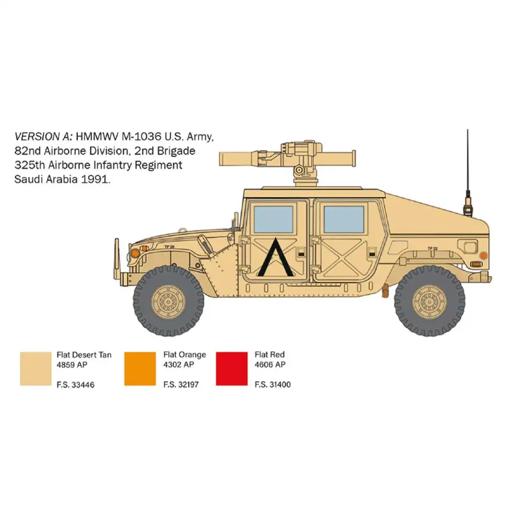 imagen de Italeri 1/35 HMMWV M1036 TOW Carrier vehículo militar maqueta 3
