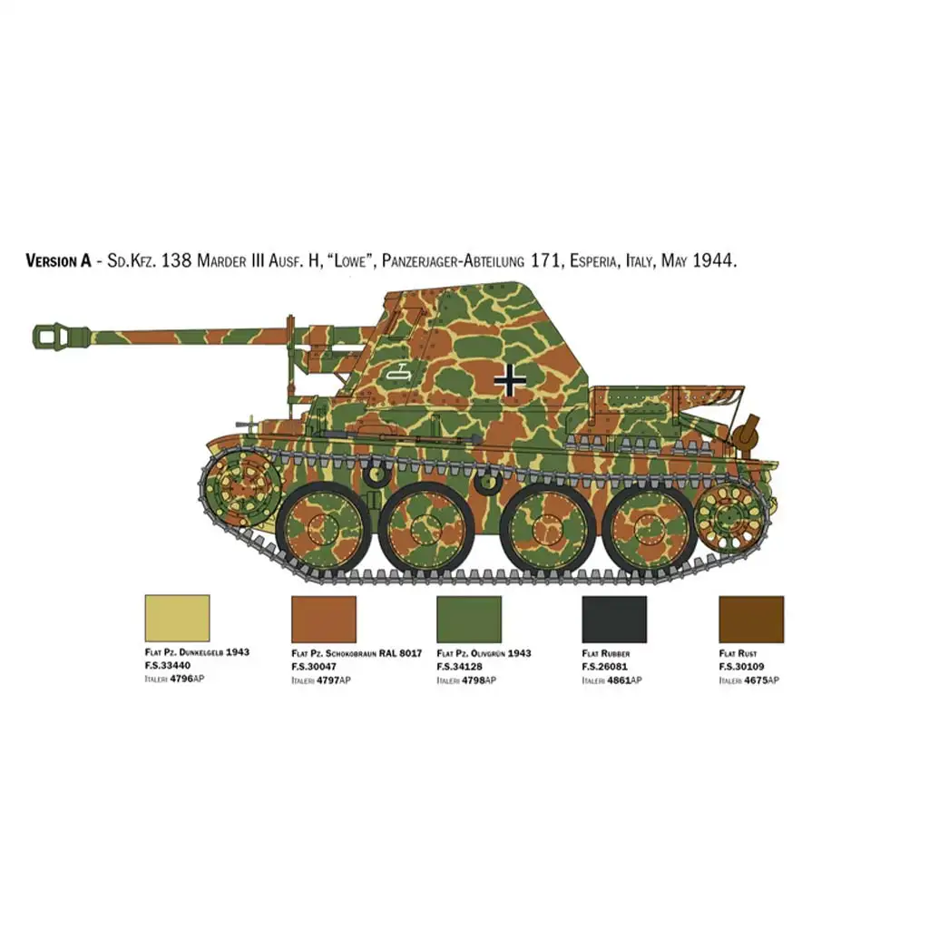imagen de Italeri 1/35 Marder III Ausf. H Sd.Kfz.138 modelo de tanque 3