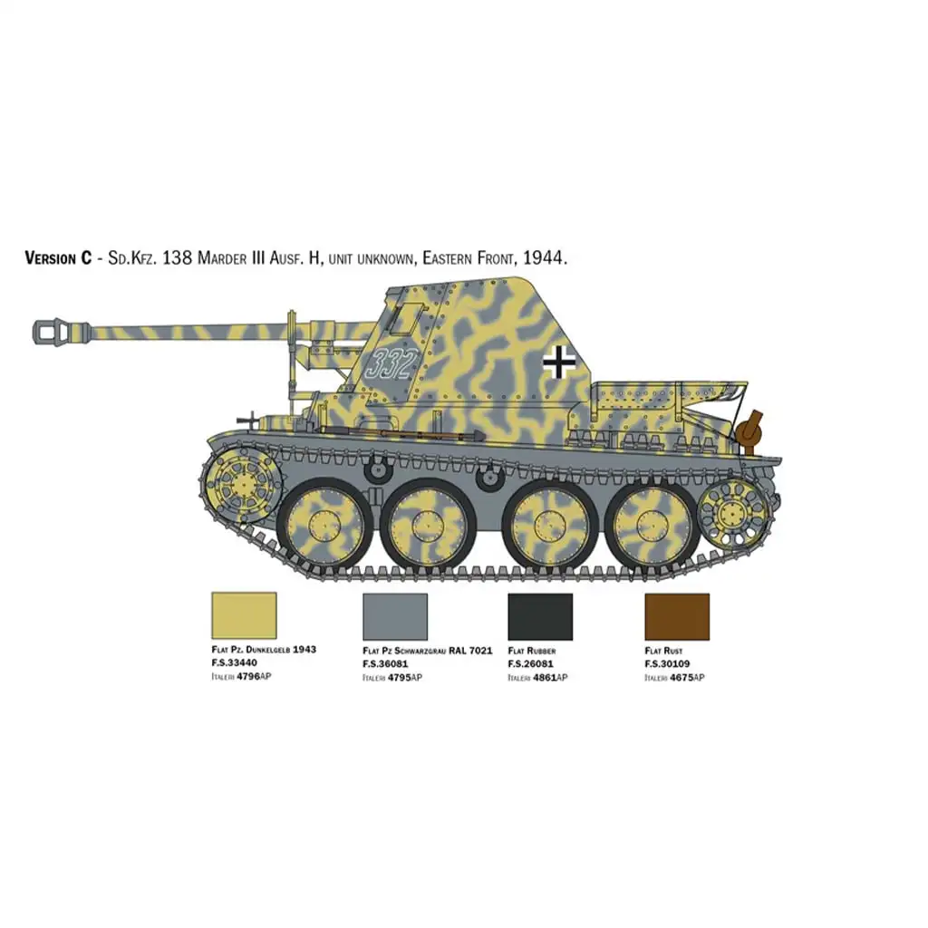 imagen de Italeri 1/35 Marder III Ausf. H Sd.Kfz.138 modelo de tanque 4