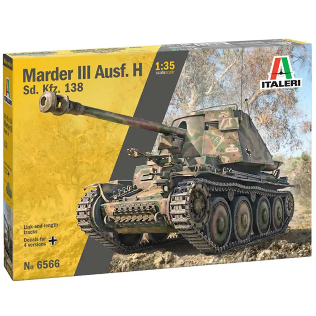 imagen de Italeri 1/35 Marder III Ausf. H Sd.Kfz.138 modelo de tanque 1