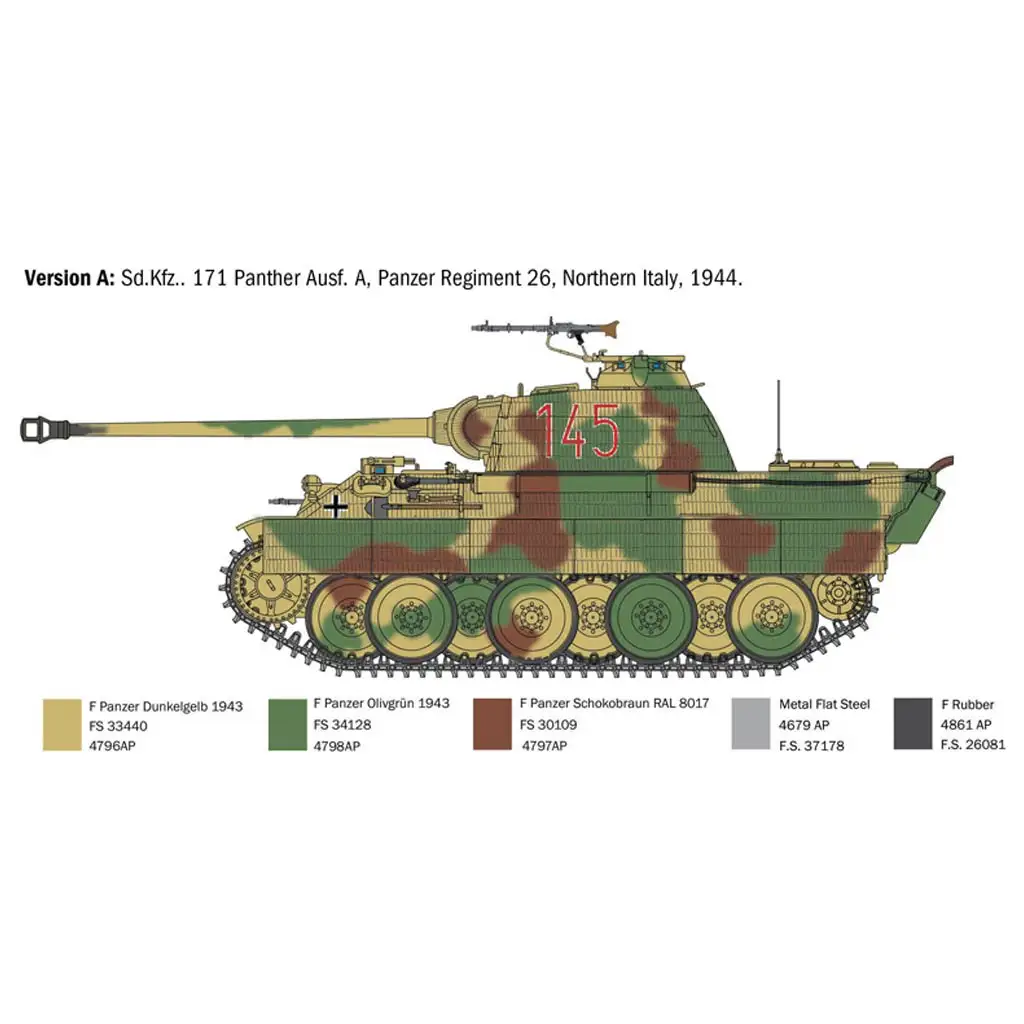 imagen de Italeri 1/35 Sd.Kfz. 171 Panther Ausf. A modelo de tanque 3