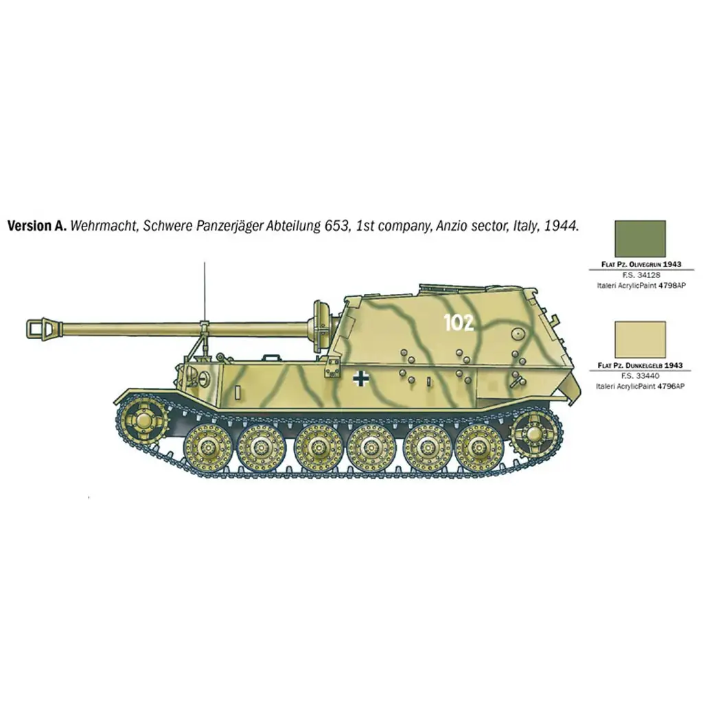 imagen de Italeri: 1/35 Sd.Kfz. 184 Elefant cazacarros maqueta 3