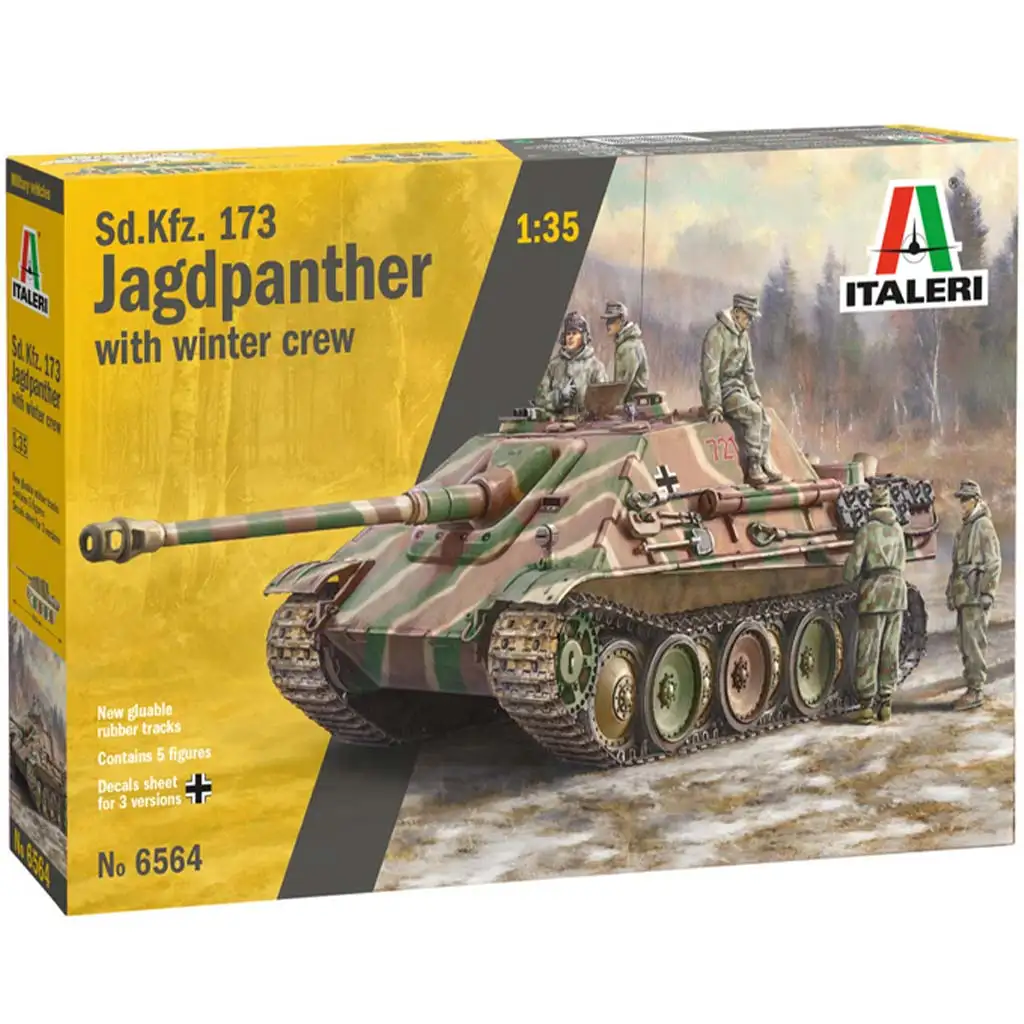 imagen de Italeri 1/35 Sd.Kfz.173 Jagdpanther tanque con figuras en uniforme de invierno modelo 1