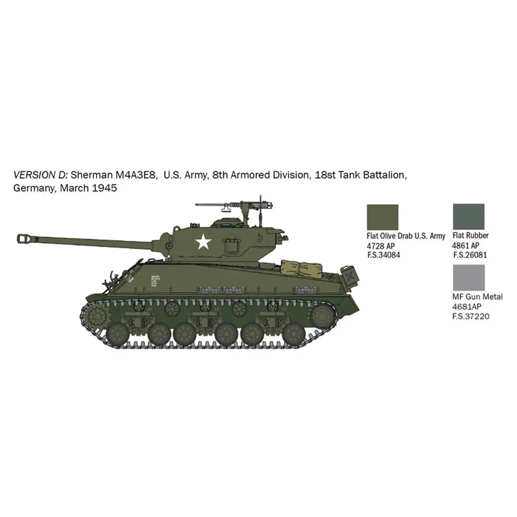imagen de Italeri 1/56 M4A3E8 Sherman Fury tanque maqueta 4