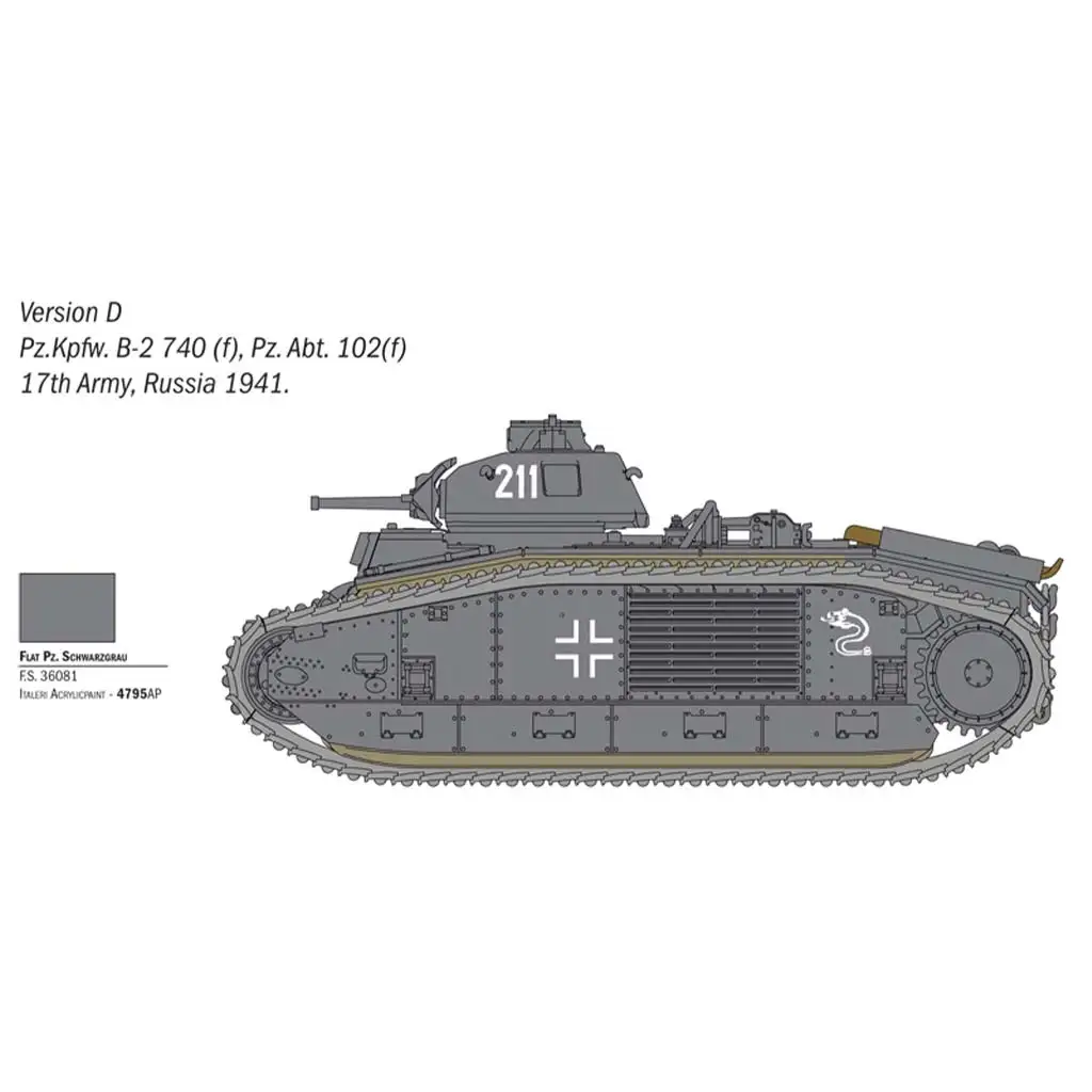 imagen de Italeri 1/56 tanque modelo Char B1 Bis 4
