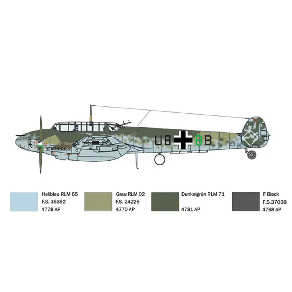 imagen de Italeri 1/72 Bf 110 C Zerstörer caza de combate maqueta 3