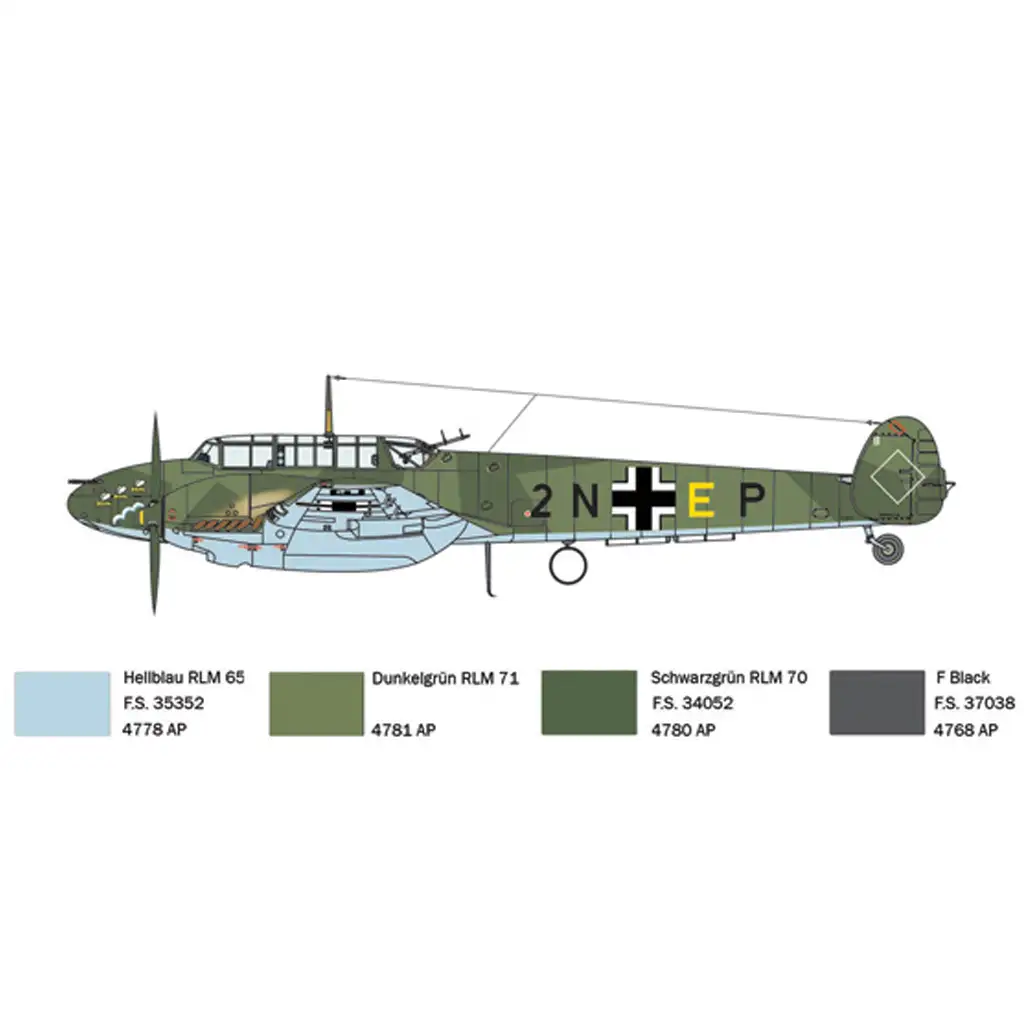 imagen de Italeri 1/72 Bf 110 C Zerstörer caza de combate maqueta 4