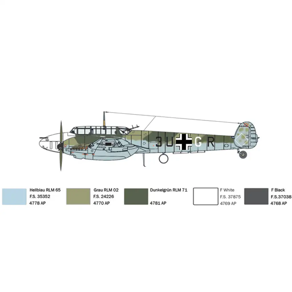 imagen de Italeri 1/72 Bf 110 C Zerstörer caza de combate maqueta 5