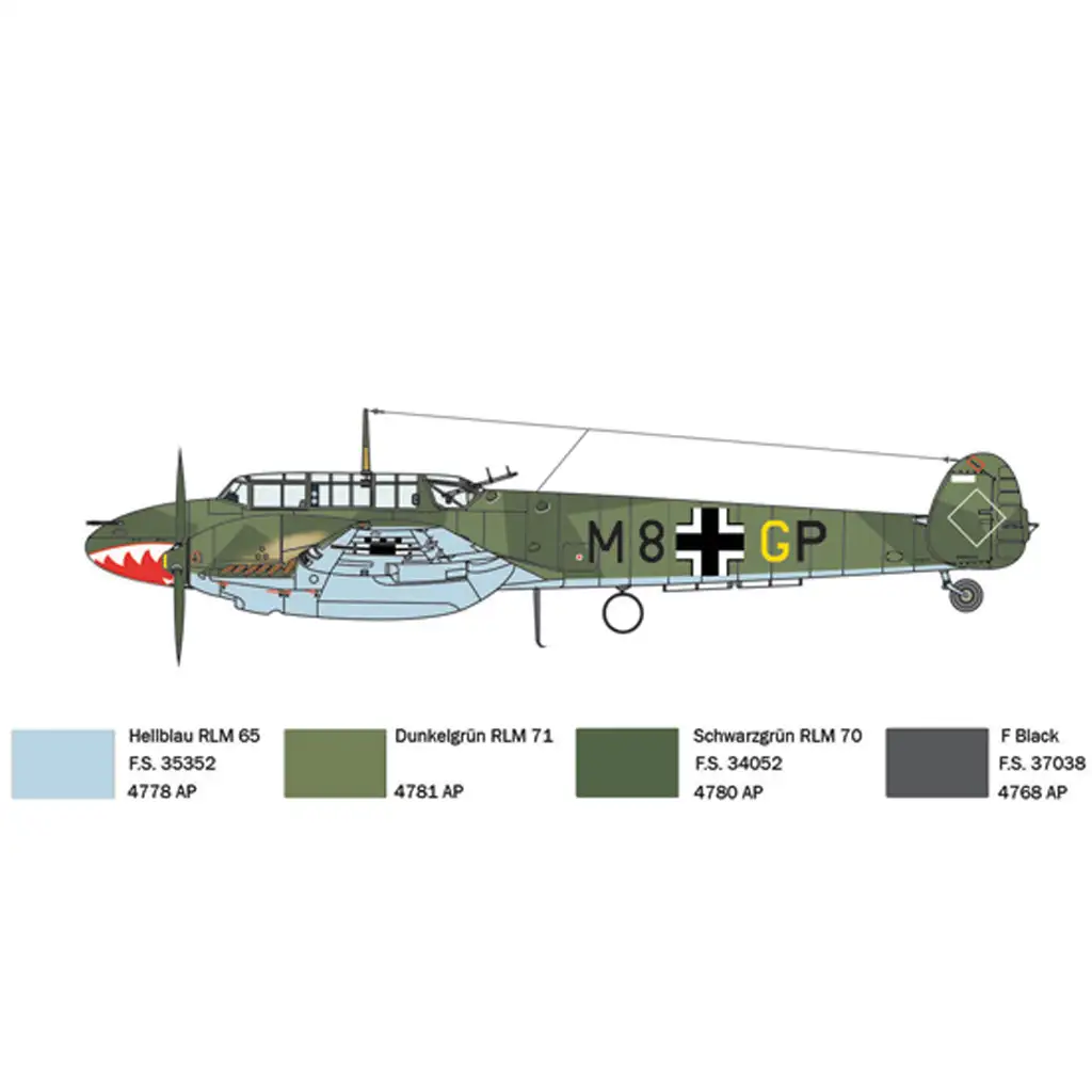 imagen de Italeri 1/72 Bf 110 C Zerstörer caza de combate maqueta 6