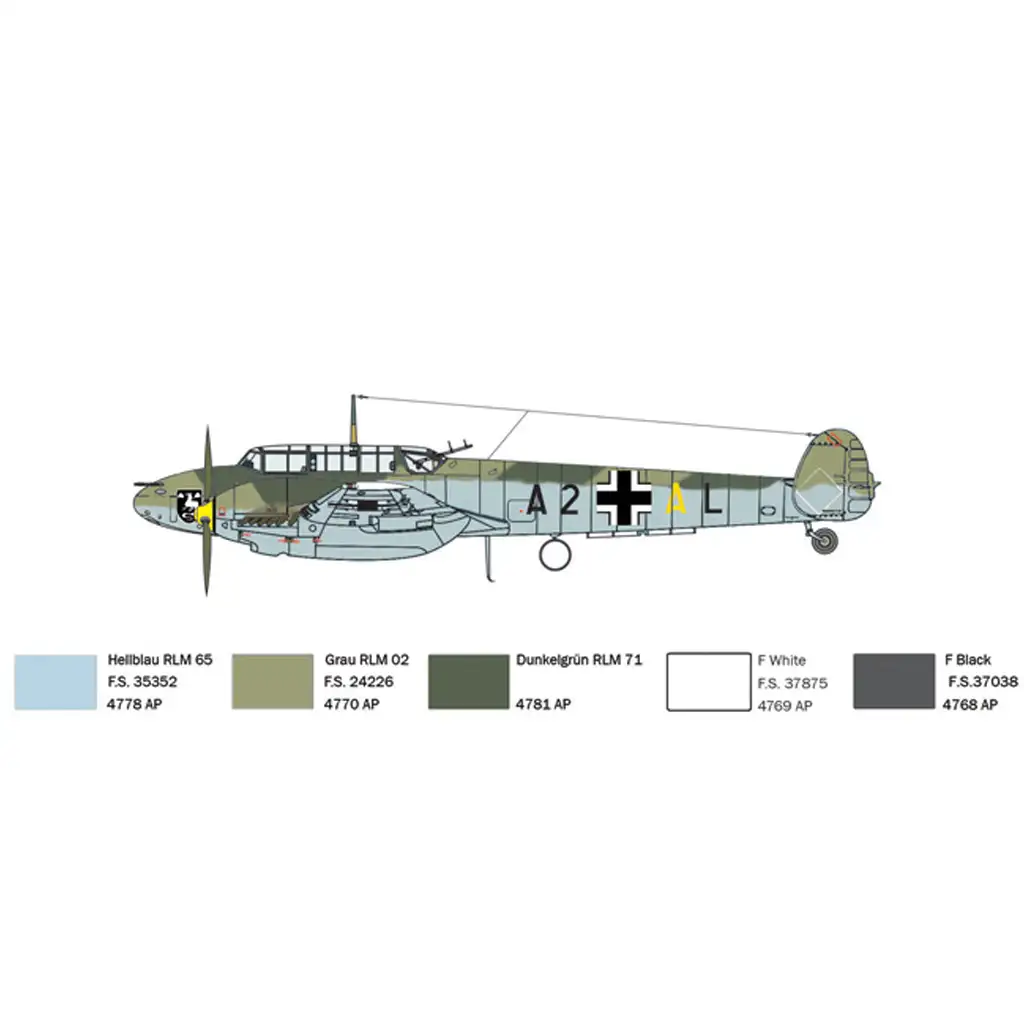 imagen de Italeri 1/72 Bf 110 C Zerstörer caza de combate maqueta 7