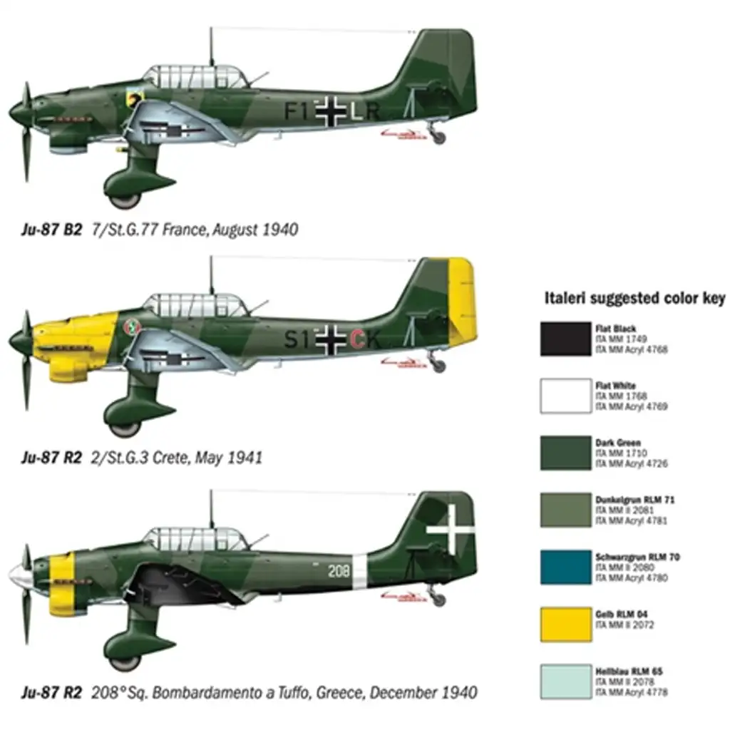 imagen de Italeri 1/72 Ju-87 B2/R2 Stuka bombardero en picado modelo 3