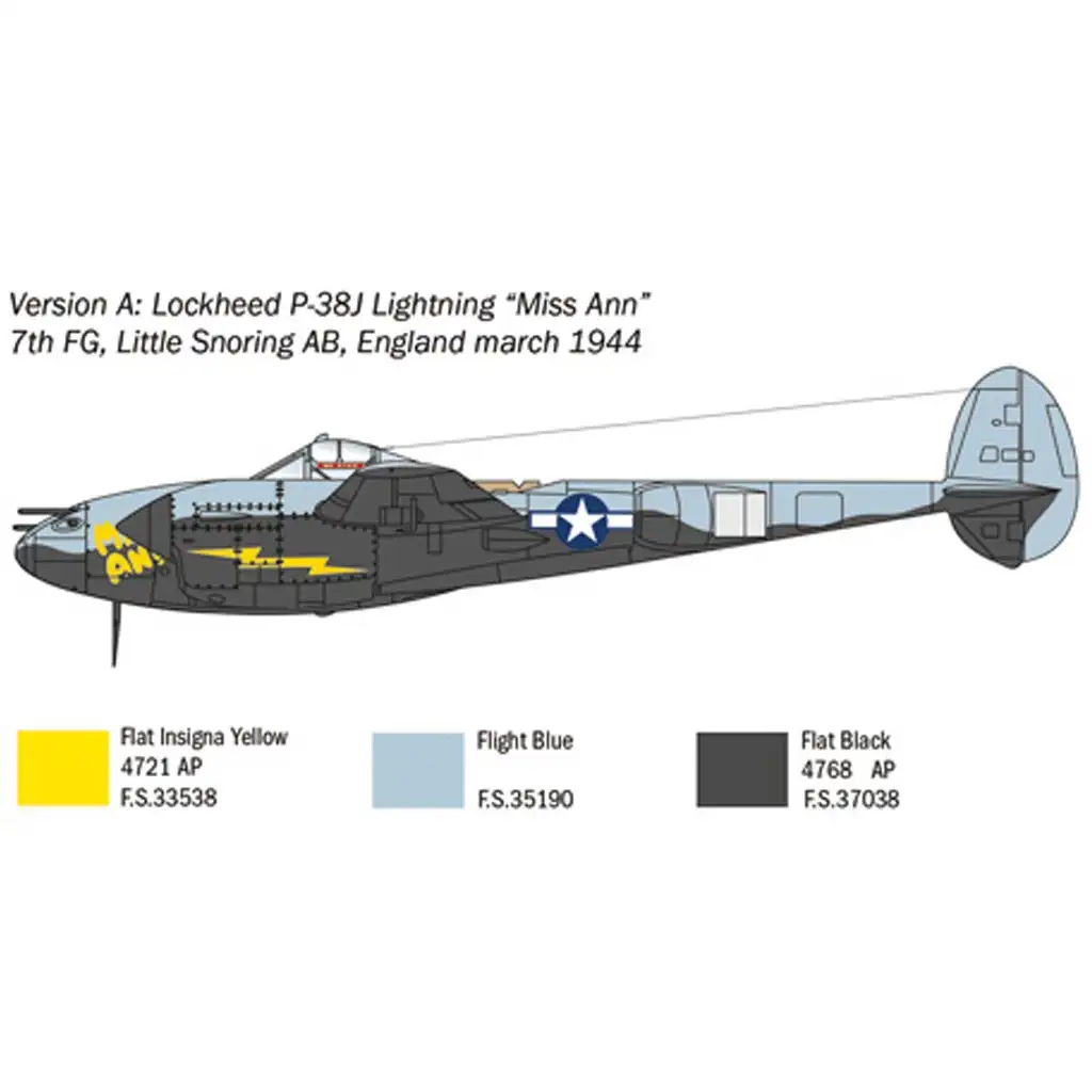 imagen de Italeri 1/72 P-38J Lightning modelo de avión 3