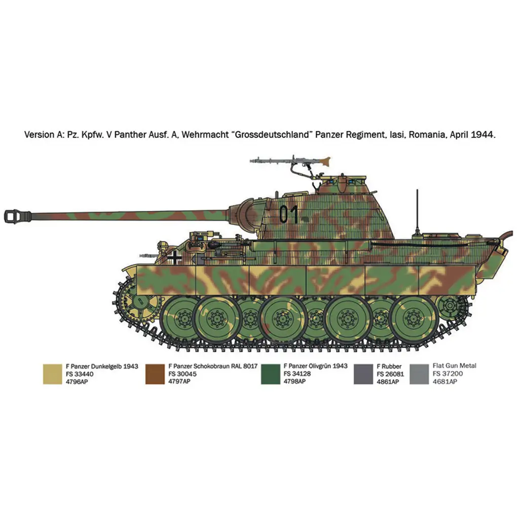 imagen de Italeri 1/72 Pz. Kpfw. V Panther Ausf. A tanque modelo 3