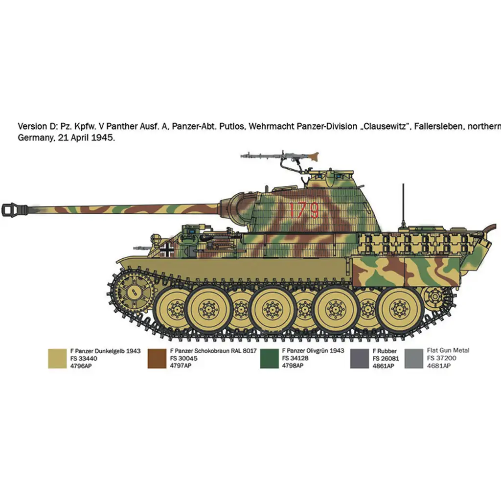 imagen de Italeri 1/72 Pz. Kpfw. V Panther Ausf. A tanque modelo 6