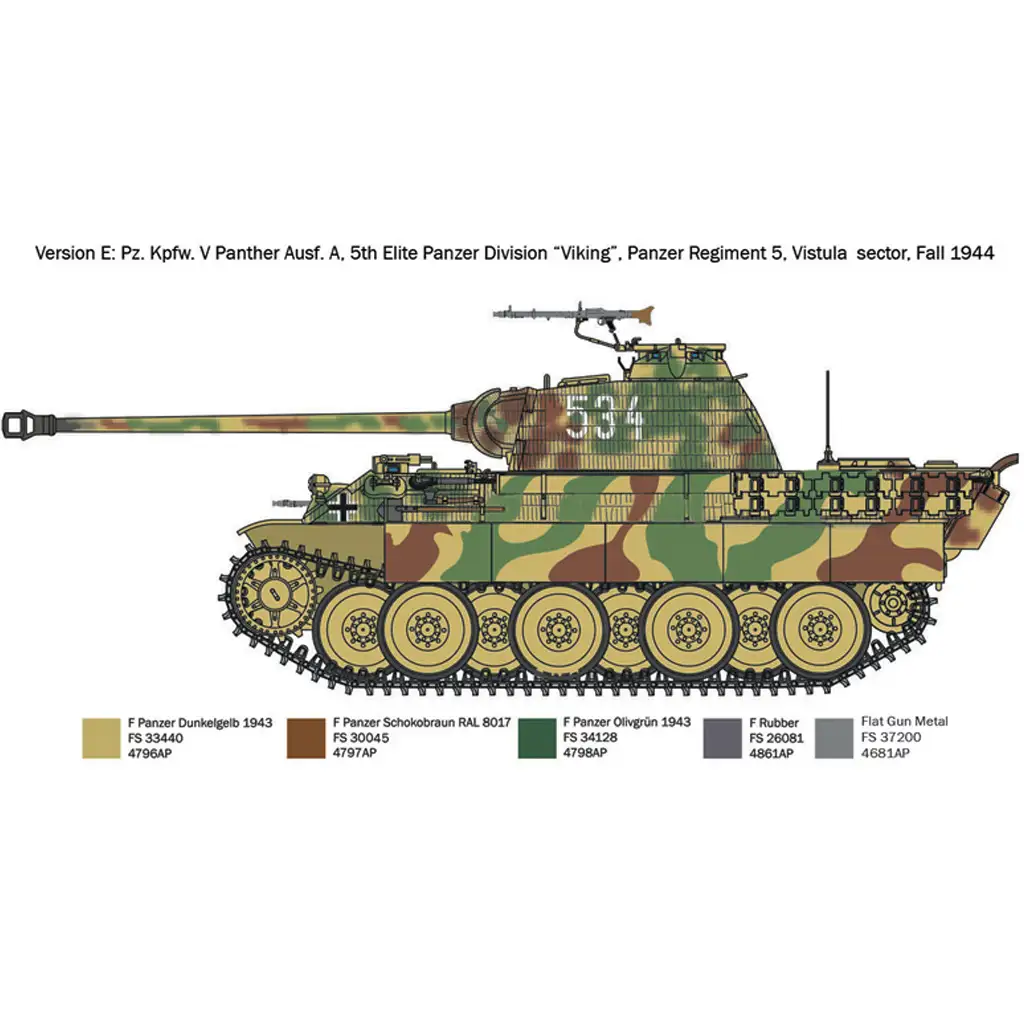 imagen de Italeri 1/72 Pz. Kpfw. V Panther Ausf. A tanque modelo 7