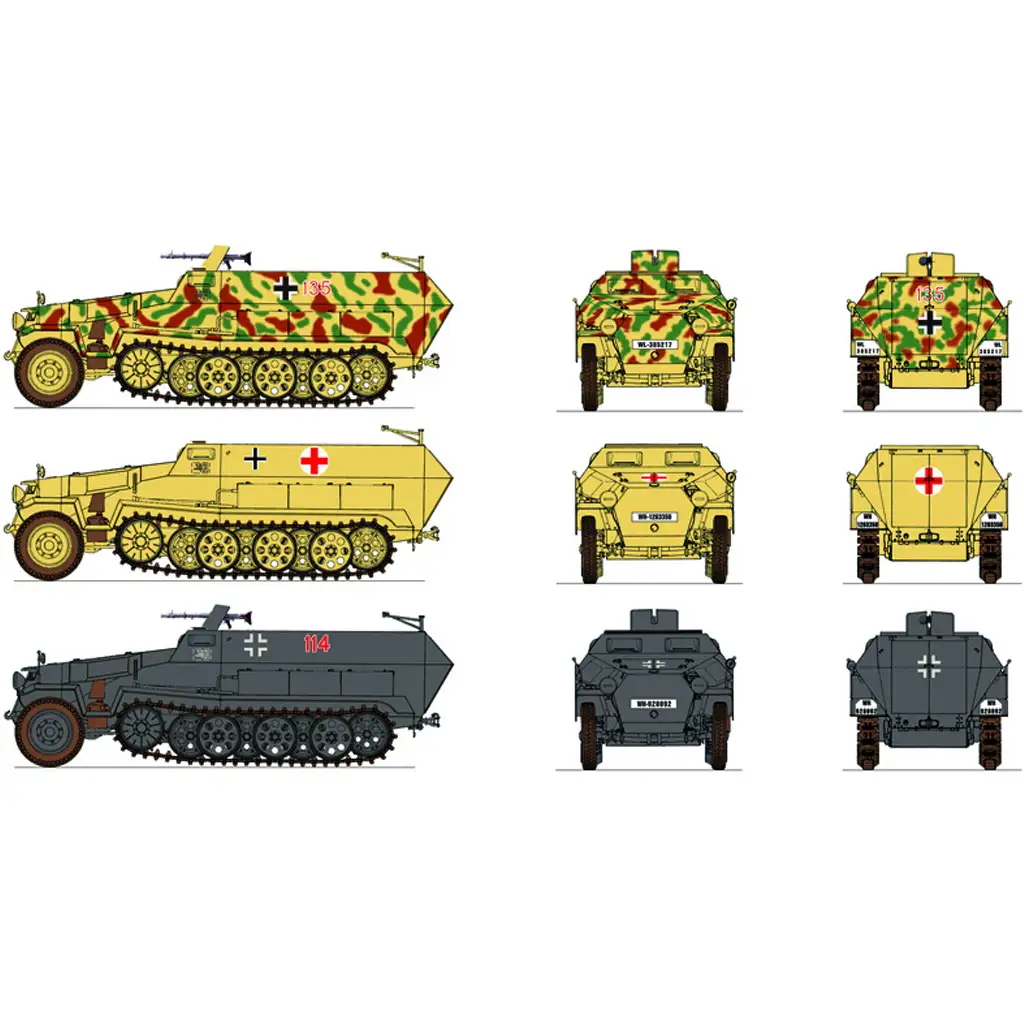 imagen de Italeri 1/72 Sd. Kfz. 251/1 Ausf. C vehículo blindado de media oruga set de maquetas de 2 piezas 3