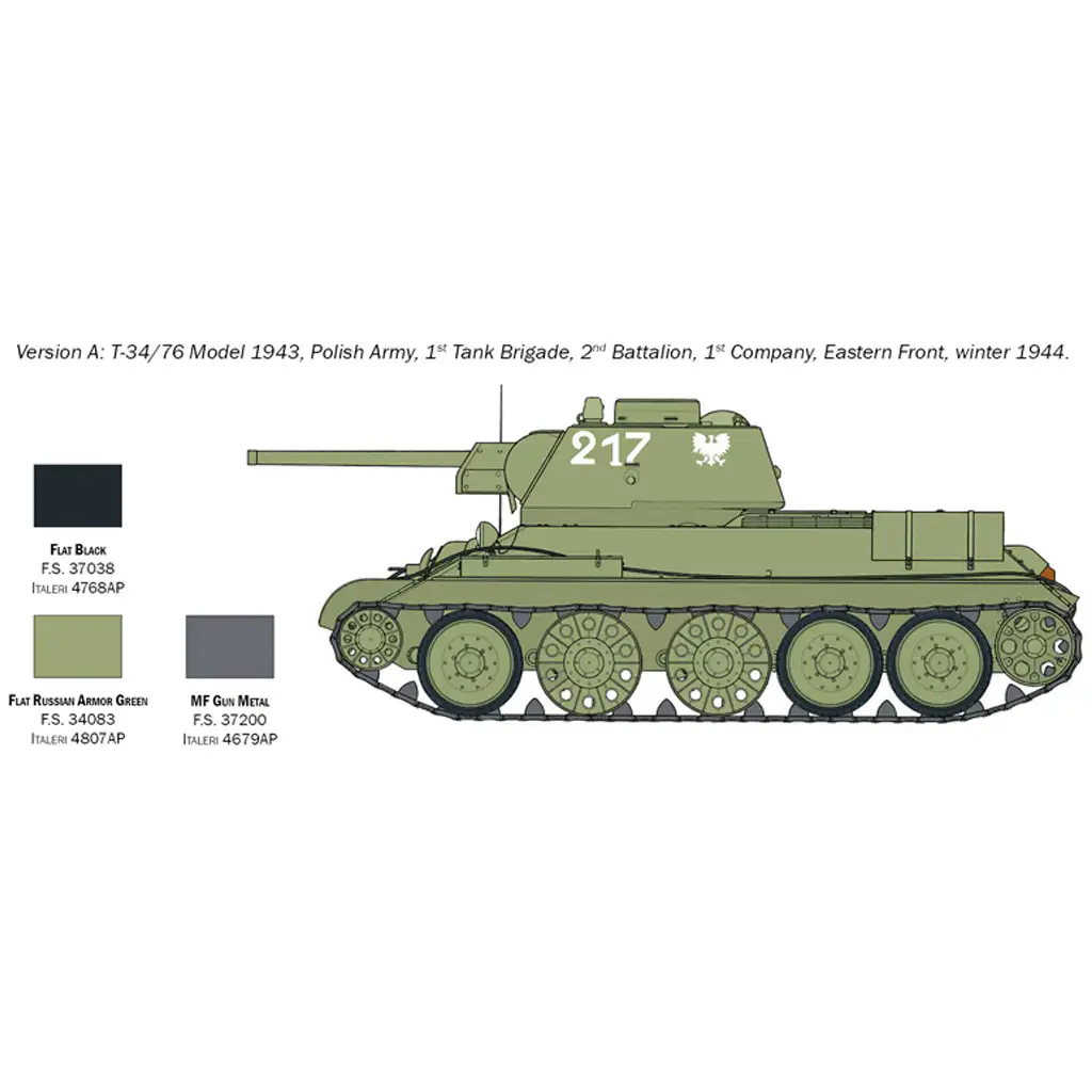 imagen de Italeri 1/72 T-34/76 Modelo 1943 tanque maqueta 3